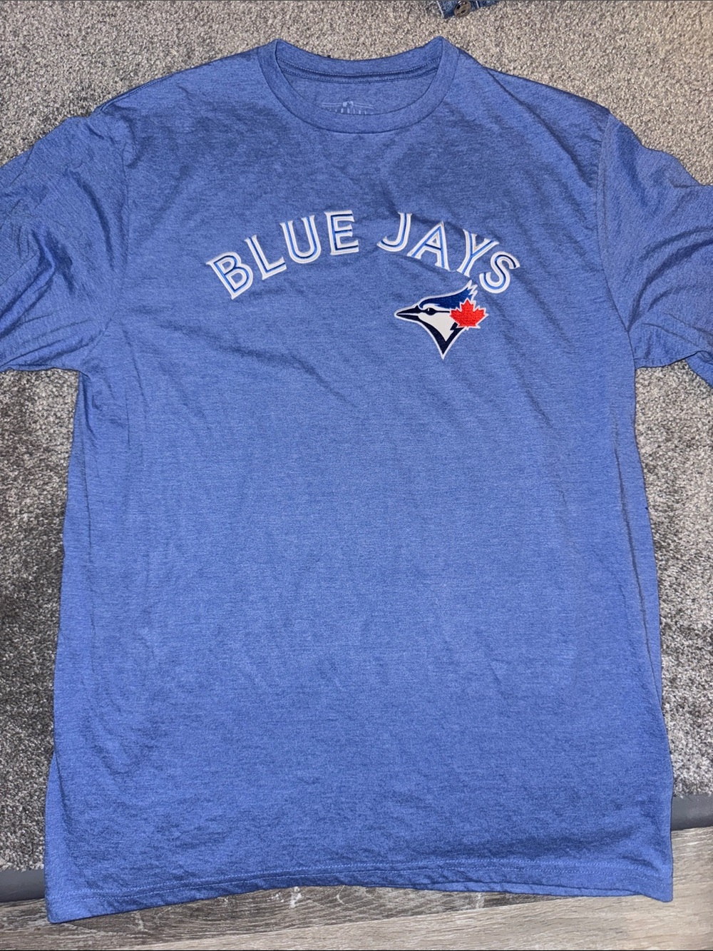 Blue Jay Men's Heather Royal Blue Short Sleeve Crew Tee with Logo